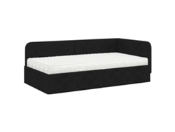Maison Exclusive - Estructura De Cama En Esquina Negro 100 X 200 Cm Tela