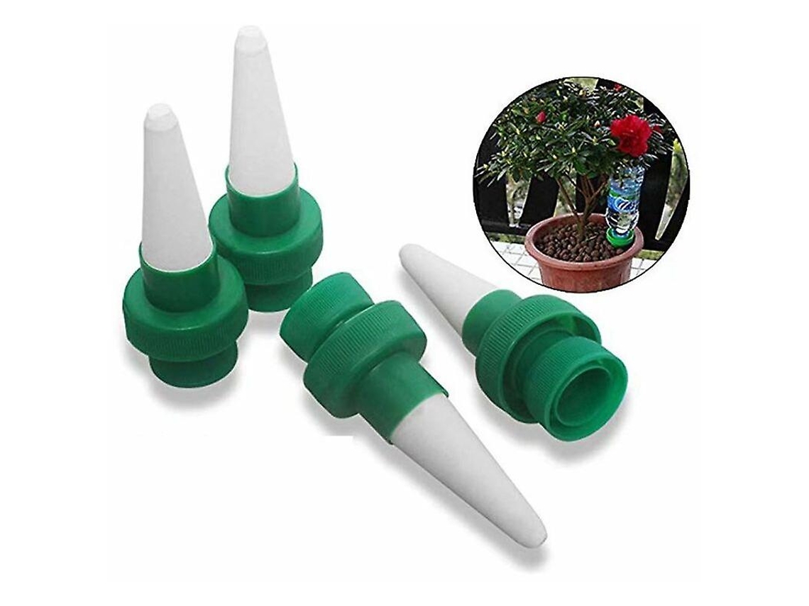 Kit De Riego Por Goteo Automático Con Conos Cerámicos Para Plantas Jardín Interior Exterior 4 Piezas