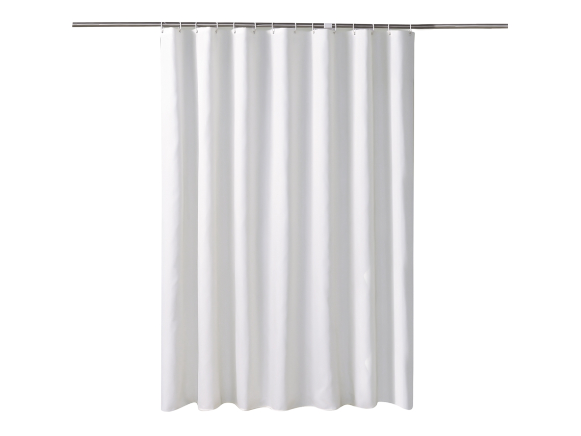 Cortina de ducha impermeable y antimoho, accesorio monocromático para baño.