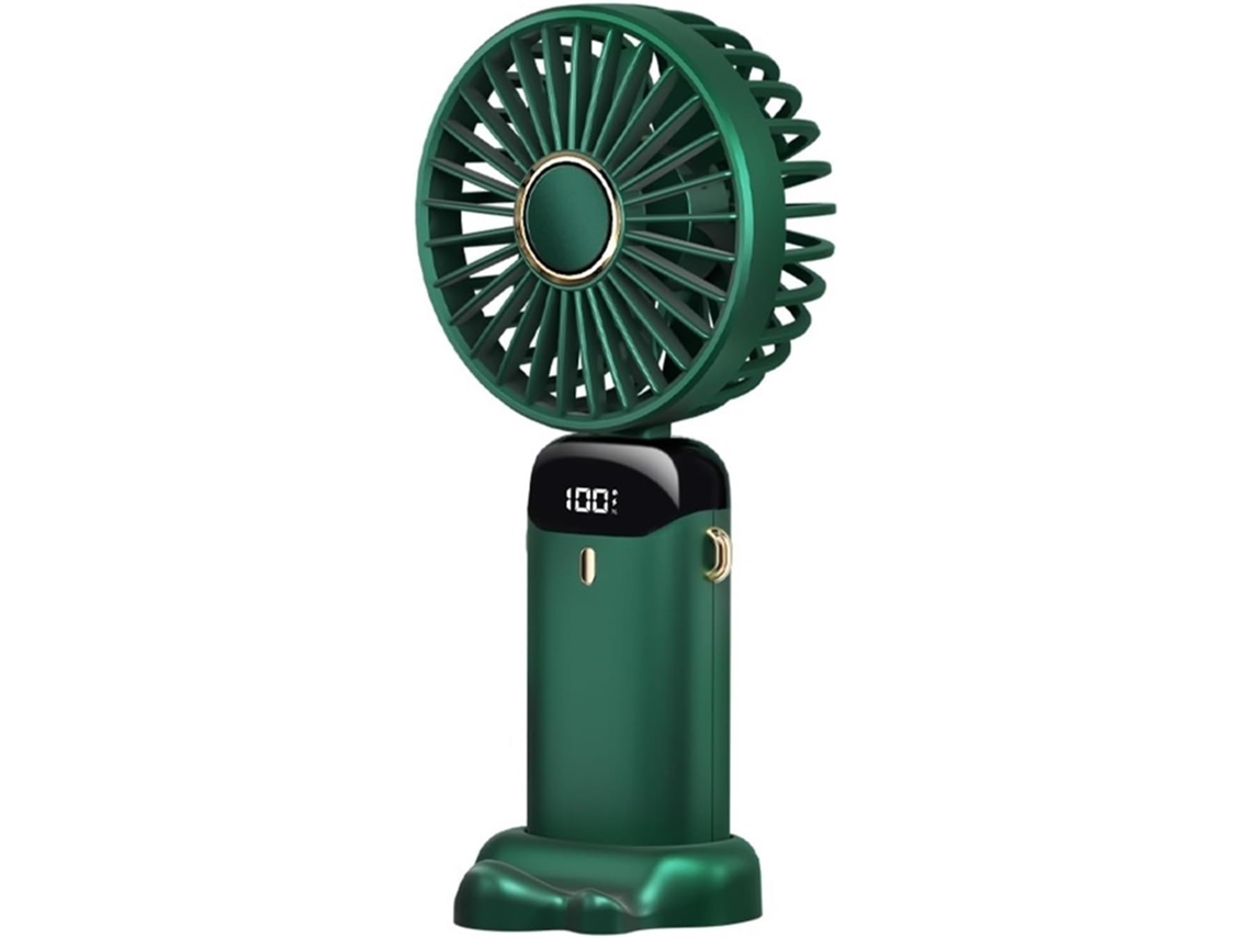 Mini Ventilador De Escritorio Usb Portátil Plegable Para Colgar Al Cuello 5 Velocidades Recargable Por
