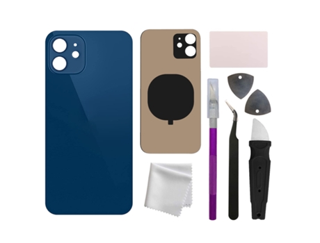 Reemplazo de la cubierta trasera de la batería de la carcasa trasera de vidrio profesional con herramientas adhesivas preinstaladas para iPhone 12 ...