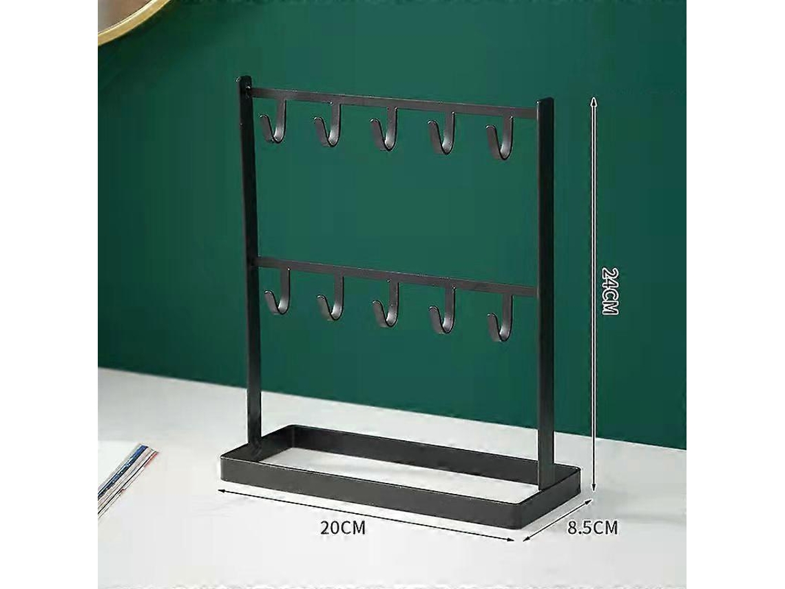 Expositor negro con gancho para pendientes, collares y relojes, estilo nórdico, ideal para organizar y exhibir anillos en casa. Hengjian