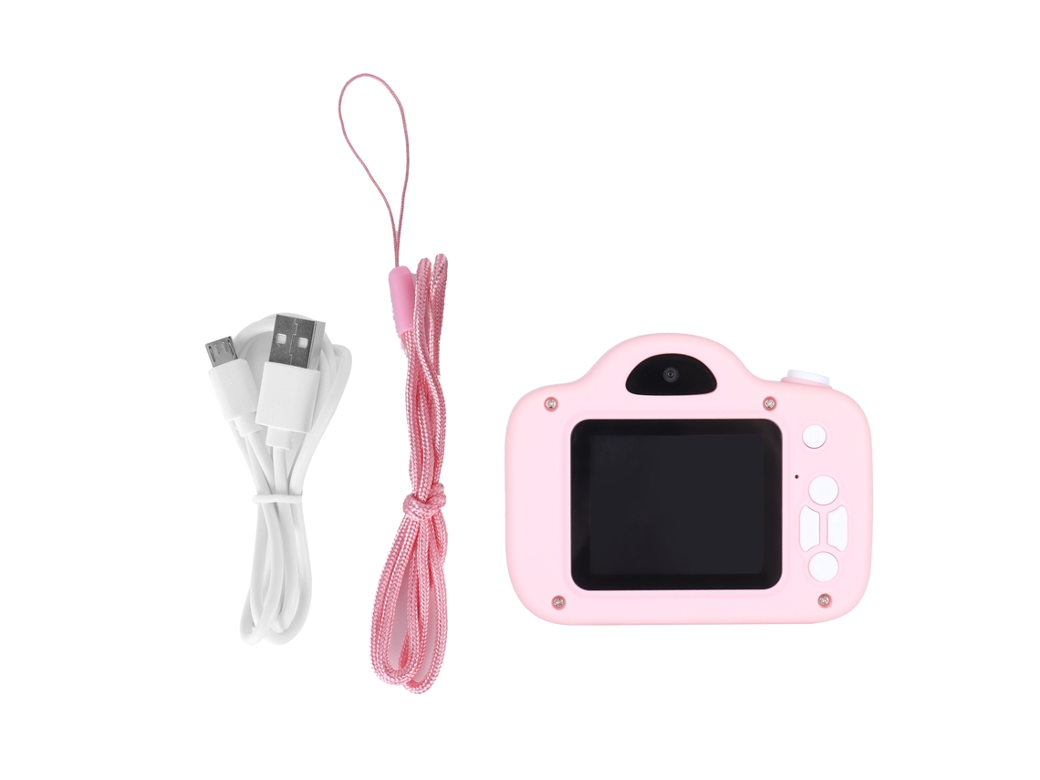 Cámara Infantil Con Doble Cámara Frontal Y Trasera 1080p, Mini Juguete Educativo Para Niños, Color Rosa.