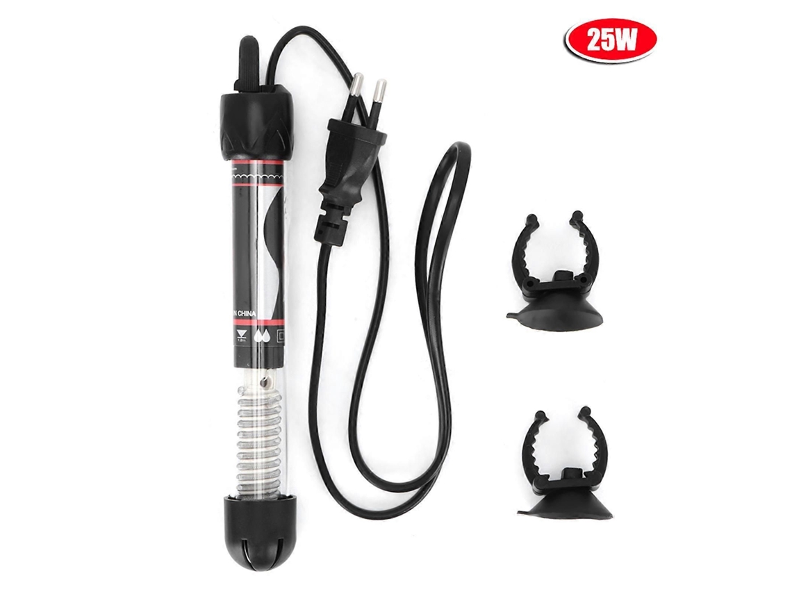 Mini calentador sumergible de 25 W para acuarios, calentador de agua ajustable para peceras de peces tropicales y fríos GOKOCO