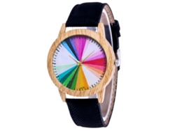 Reloj De Pulsera De Cuarzo Informal Con Correa De Cuero Estilo Cowboy - Negro