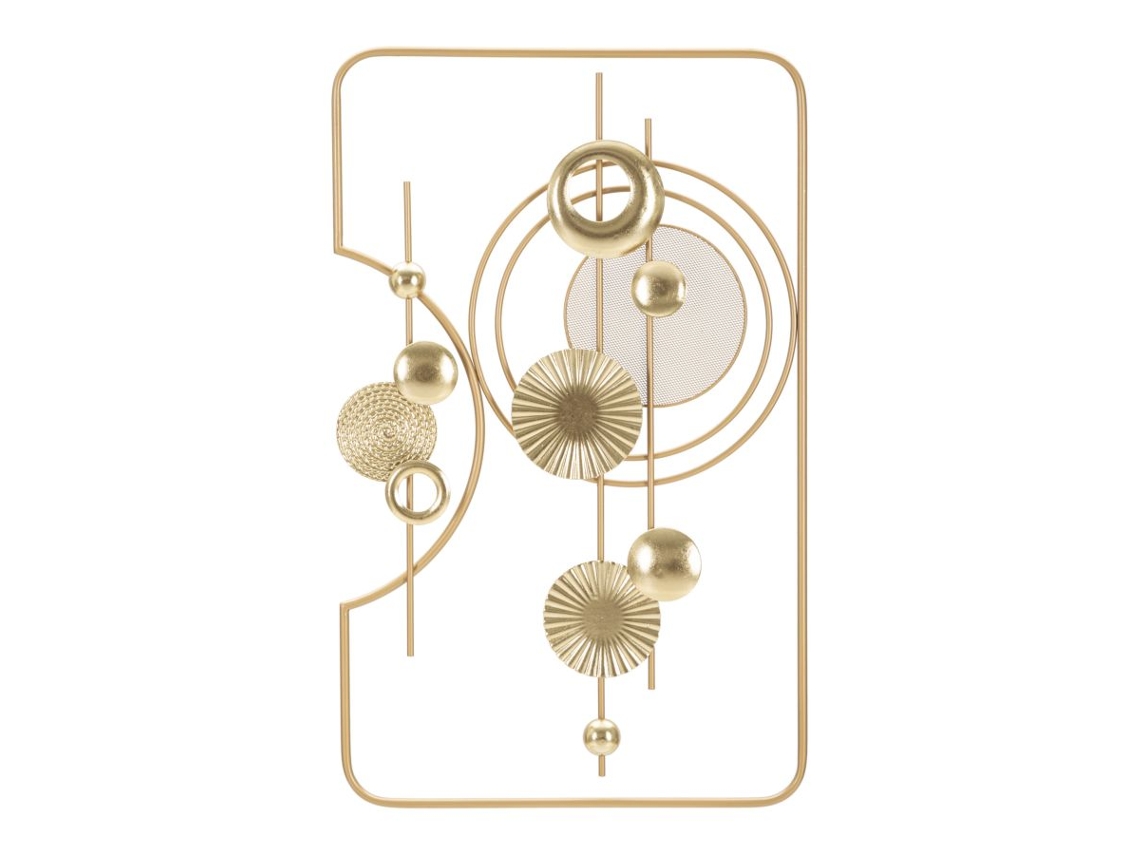 Panel decorativo abstracto 3D de metal dorado, 49,5 x 3,8 x 80 cm. Mauro Ferretti