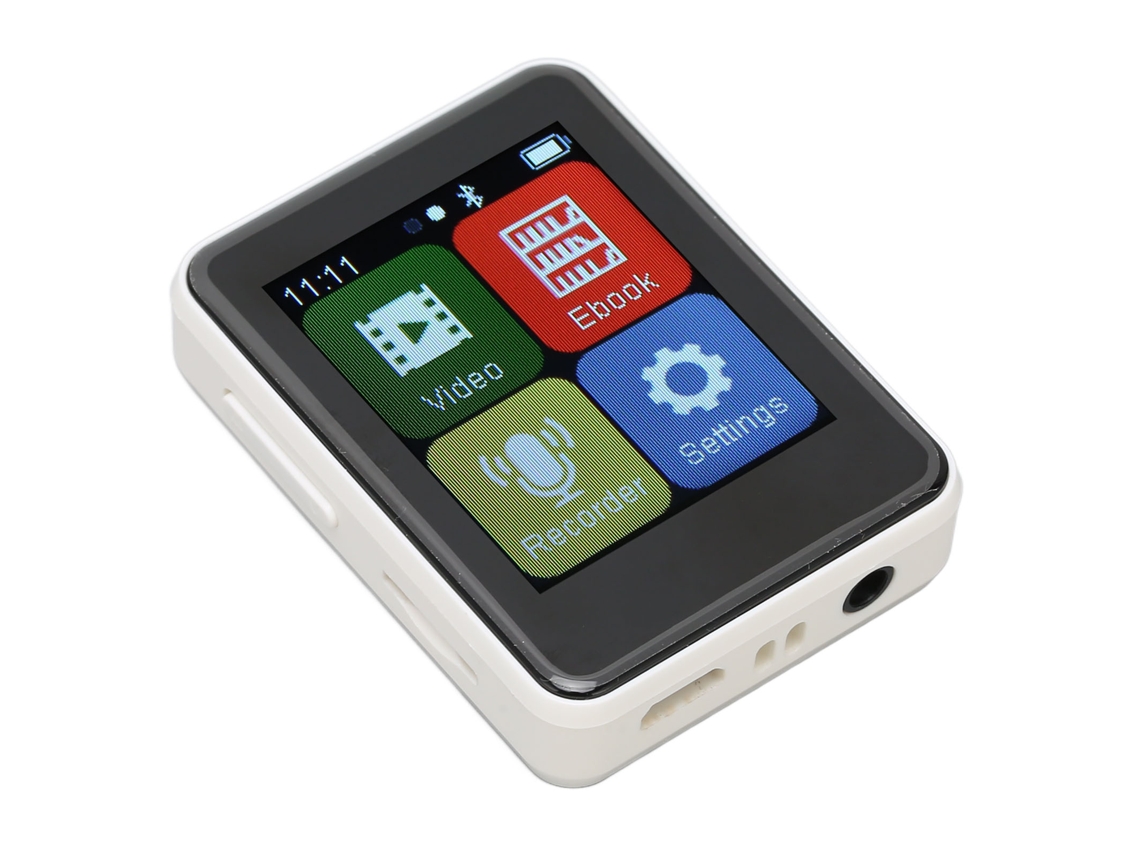 Reproductor MP3 Bluetooth Yizhood D2 de 1,8 pulgadas con tarjeta TF de 64 GB (blanco)