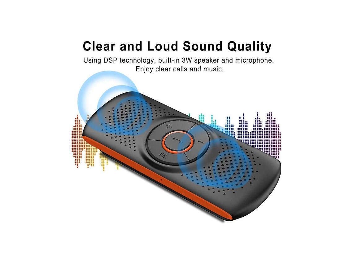 Altavoz Bluetooth para coche Bluetooth en el del coche para hablar con  manos libres, reproductor de música inalámbrico para coche