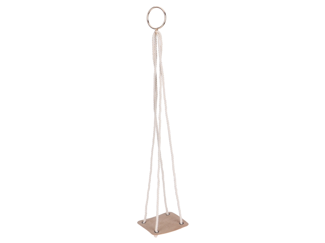 Soporte Colgante Para Macetas Con Base De Cuero Sintético Y Cuerda De Algodón De 10 Cm, Color Amarillo.