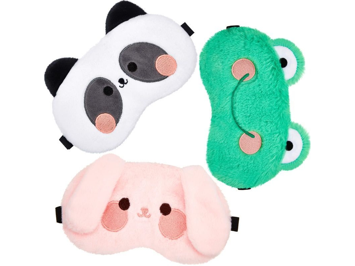 3 Antifaces Para Dormir Ajustables Y Elásticos Con Bonitos Diseños De Animales Para Niños