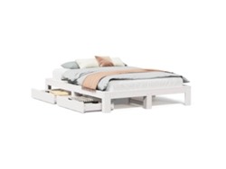 Maison Exclusive - Estructura De Cama Sin Colchón Madera De Pino Blanca 140x190 Cm