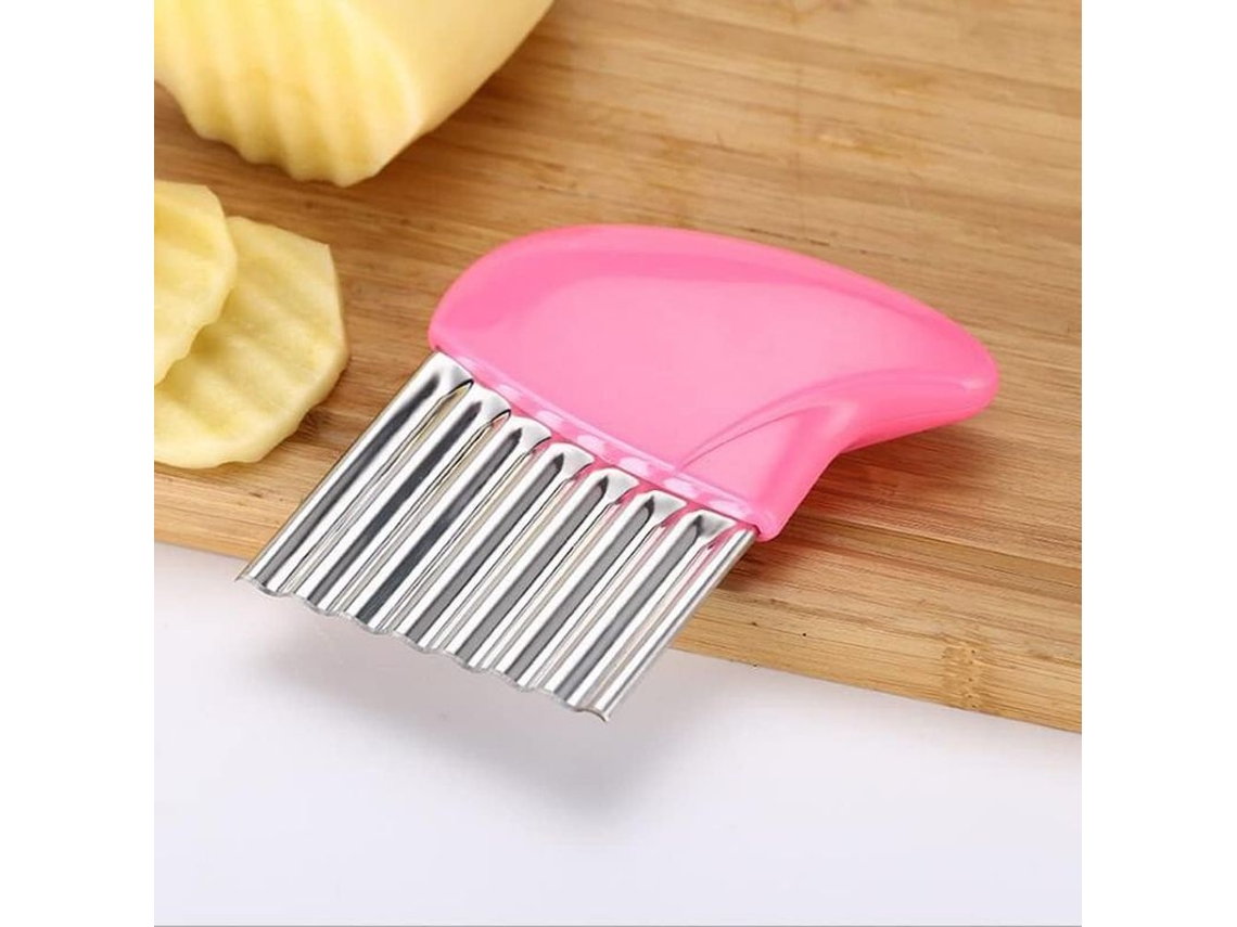 2026-31631-herramienta De Corte Ondulado Multifuncional De Acero Inoxidable Para Verduras Y Frutas Rosa
