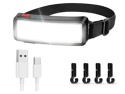 Linterna Frontal Usb C 260° 3 Modos Ipx6 Negro