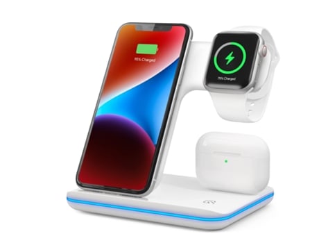 Cargador inalámbrico 3 en 1, estación de carga inalámbrica para iPhone 15/14/13/12/11 y Apple Watch 8/7/6/5/4/3/2/SE, base de carga para AirPods CH...