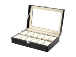 Caja Para Guardar Relojes Con 12 Compartimentos Extraíbles, Fabricada En Piel Sintética, Ideal Para Viajeros.