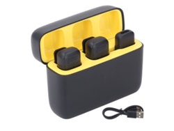 Sistema De Micrófono De Solapa Inalámbrico Con Estuche De Carga, 2 Transmisores Y 1 Receptor Para Ios 14, 13 Y 12.