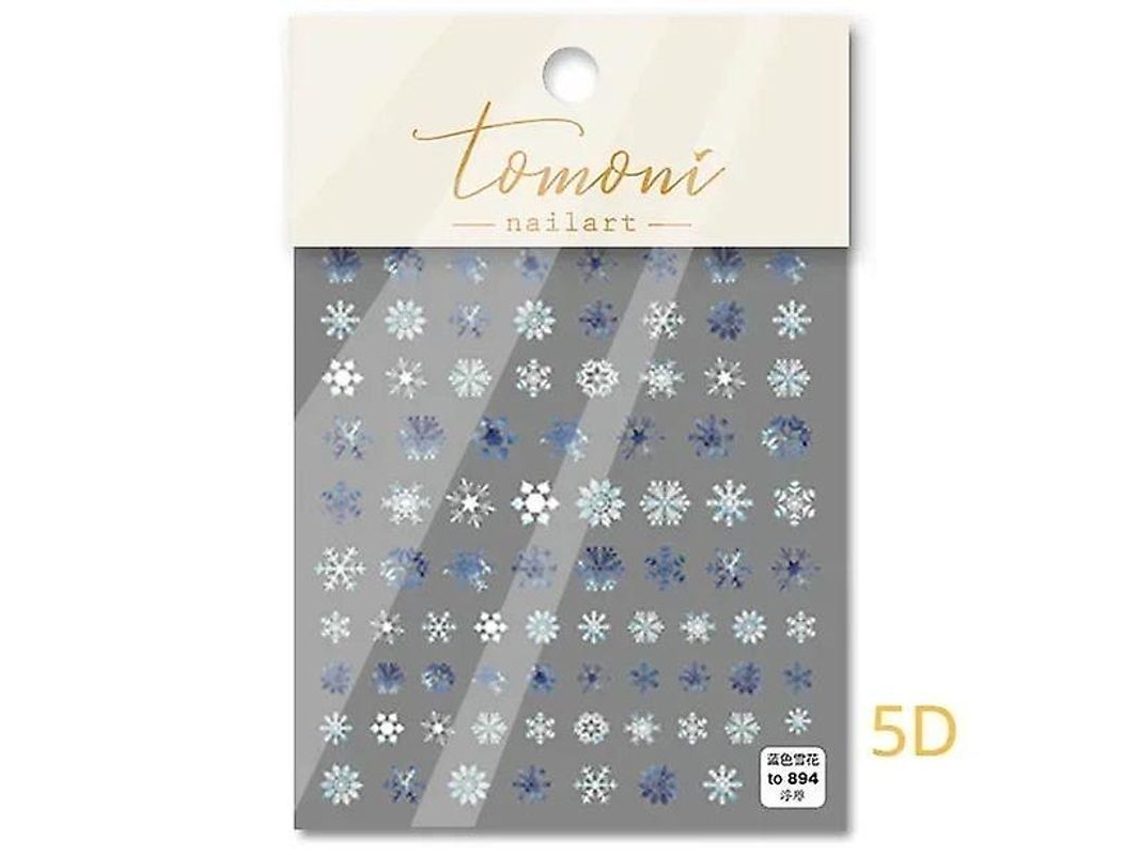 Pegatinas Para Uñas Con Relieve Láser 3d/5d, Diseño Navideño De Copo De Nieve Con Diamantes De Imitación, Brillantes Y Autoadhesivas.