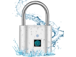 Candado con huella dactilar, plateado, recargable por USB, IP54, pequeño, para gimnasio/taller/hogar/armario ZYBLSSBB