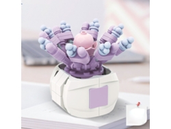 Kit De Bloques De Plástico Para Construir Flores Suculentas Bonésai Diy, Colección Botánica Decorativa, Morado