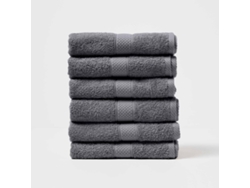 Homescapes Turkish Cotton Hand Towel Set Of 6, Grey