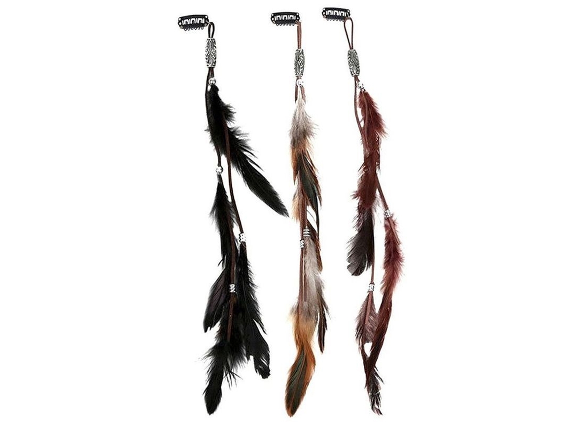 Extensiones De Pelo Artesanales Boho Con Clip Diy, 3 Piezas Plumas Para Fiesta Y Regalo
