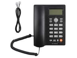 Teléfono Fijo Negro Con Identificador De Llamadas Y Función Manos Libres Para El Hogar, La Oficina Y El Hotel.