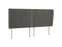 Maison Exclusive - Cabecero Con Orejas De Terciopelo Gris Oscuro 183x23x118/128 Cm