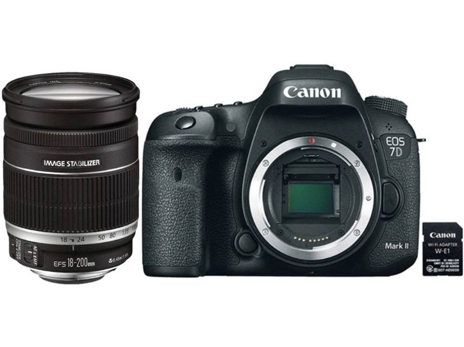 Kit Cámara Réflex CANON EOS 7D II EF-S 18-200mm F3.5-5.6 IS + Adaptador WiFi W-E1