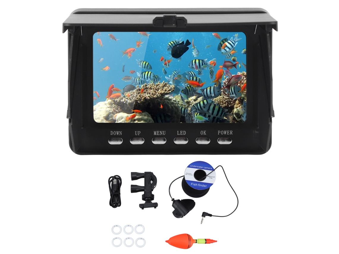 Cámara subacuática con detector de peces, 5000 mAh, IP68, 1080P, USB, 5 pulgadas, para barco, kayak, canoa, pontón