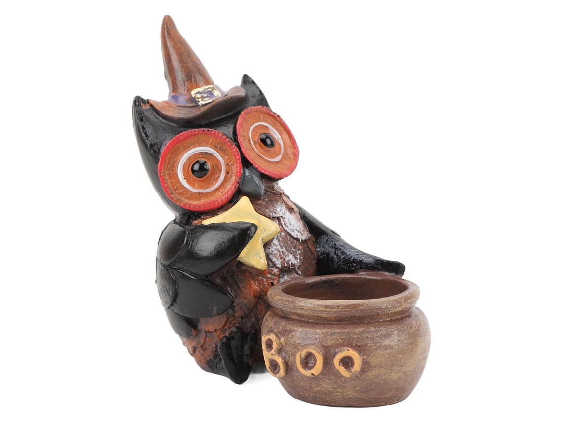 Estatua Gótica De Búho De Resina Para Sala De Estar O Mueble De Tv.