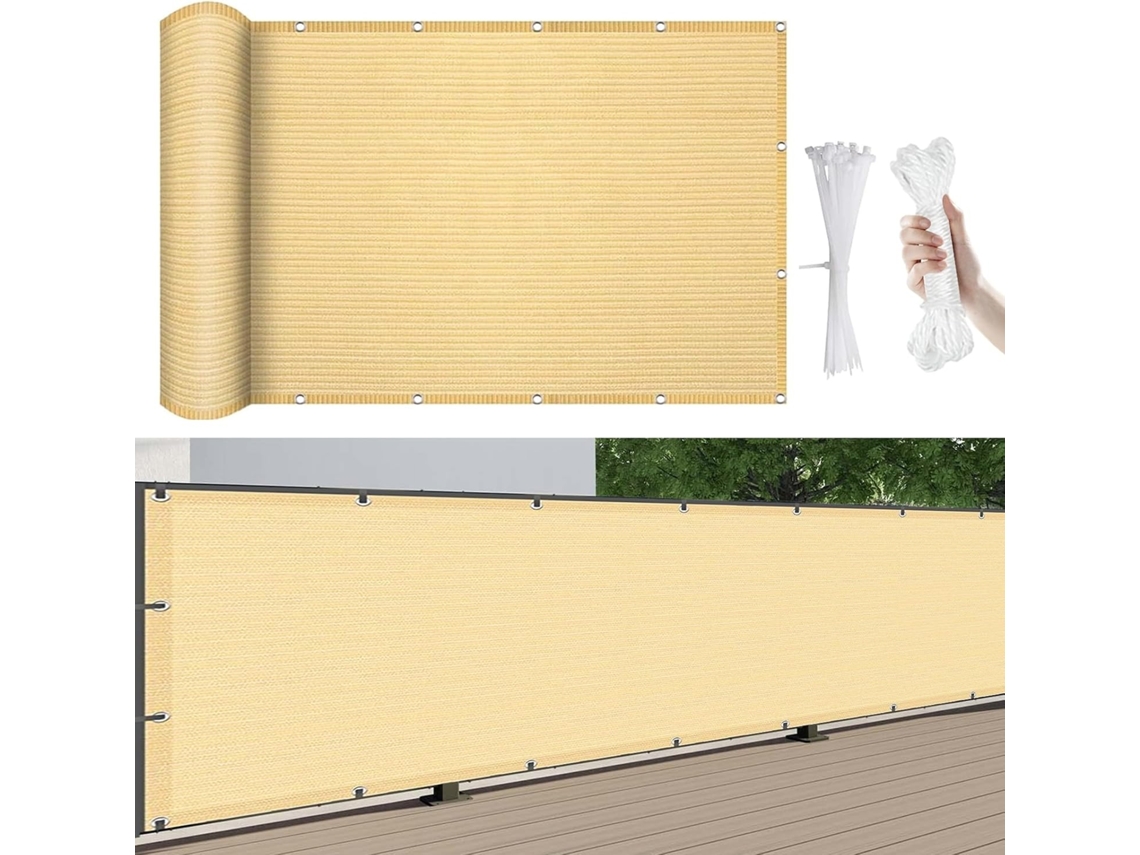 300 X 95 Cm, Mampara Privacidad, Hdpe, Transpirable, Para Balcón, Piscina