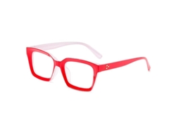 2026dn Gafas de lectura vintage elegantes con montura rectangular gruesa 0-300 grados Presbicia Rojo Blanco 250