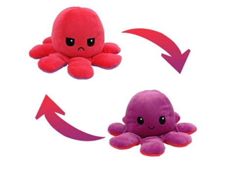 Juguete de Peluche de Felpa Suave Pulpo Para Niños, Compañero Animal, Muñeco Abatible de Doble Cara Mi