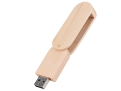 Soporte giratorio de madera para memoria USB (cabezal redondo de madera de arce de 4 g)
