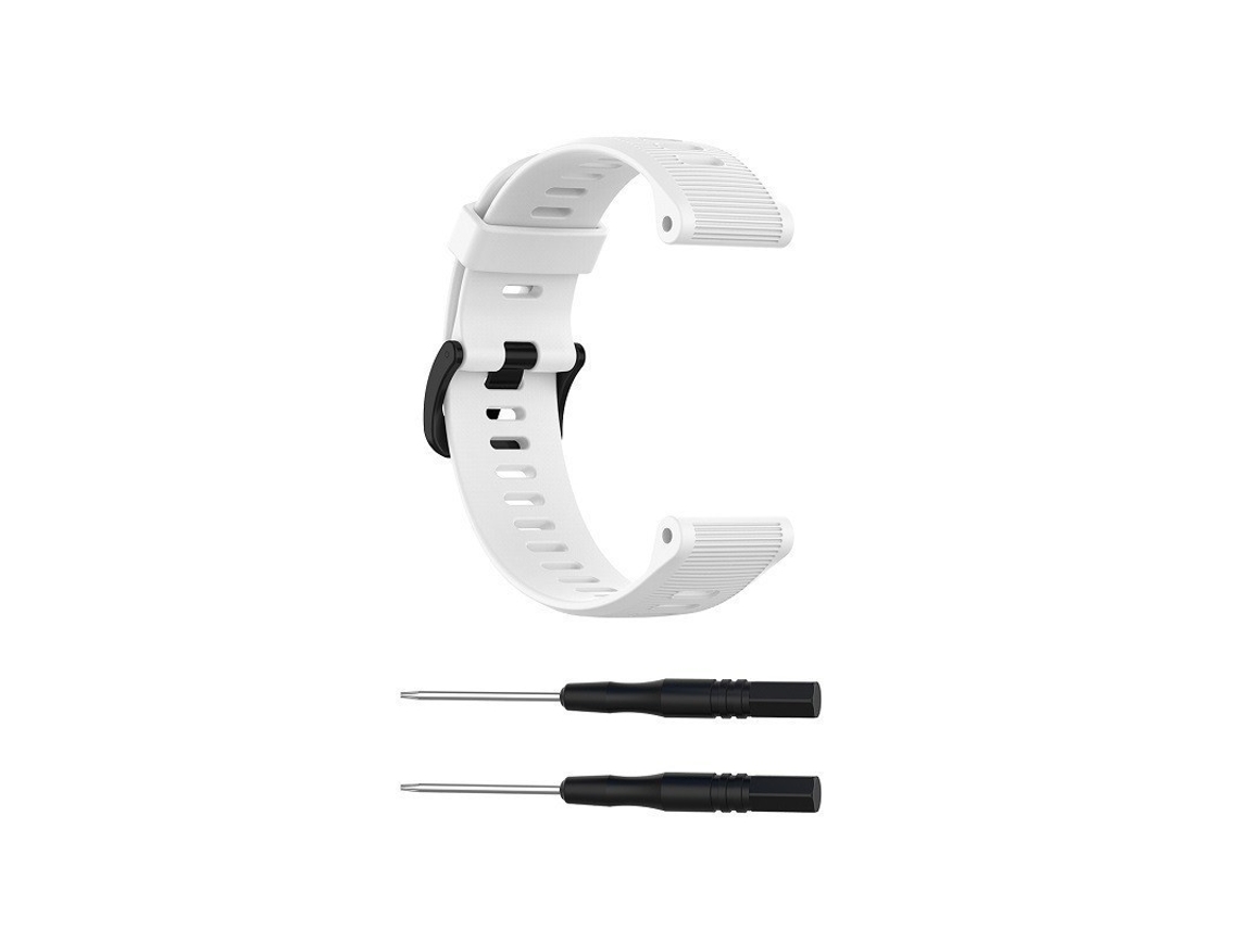 Pulsera de silicona blanca para GPS Garmin Fenix 6 Pro con rayas horizontales.