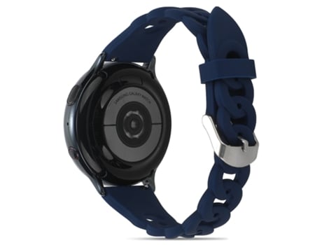 Correa de Silicona 20mm diseño circular para Garmin Venu 2 Plus/Samsung Galaxy Watch4 - azul medianoche