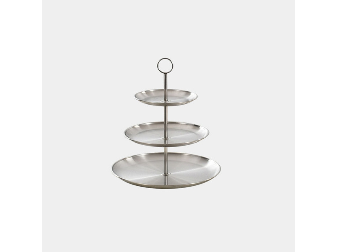 Etagere De 3 Niveles Para Tartas Y Dulces - Soporte De Exposición En Acero Inoxidable - Plateado