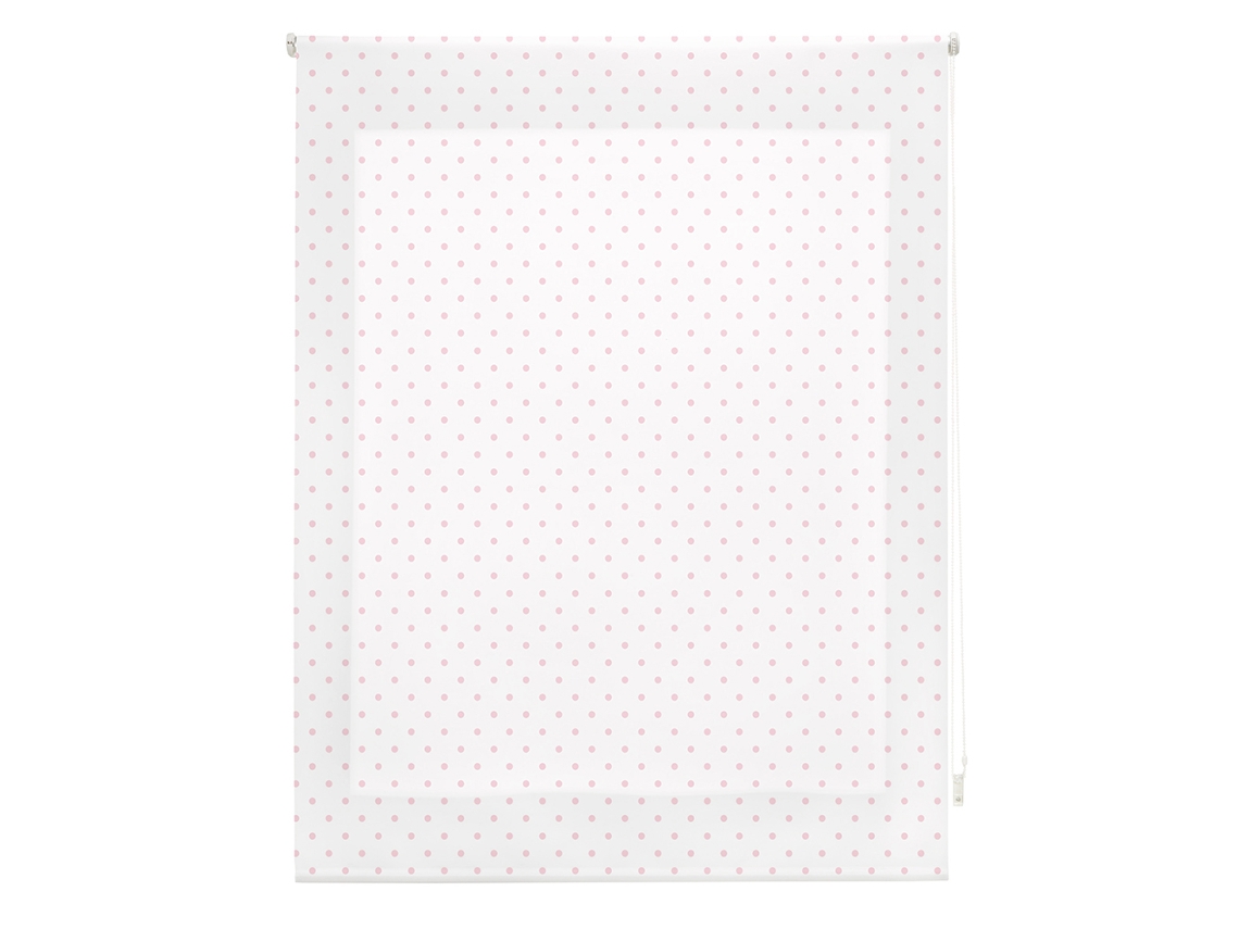 Estor Enrollable HAPPYSTOR Motas Estampado Digital Fantasia Blanco-Rosa 190x250 cm