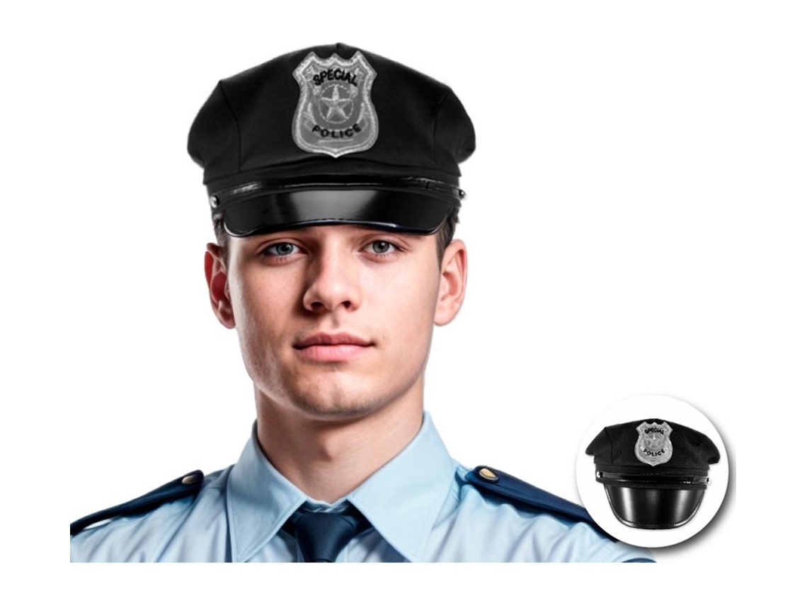 Gorra de Policía negro adulto