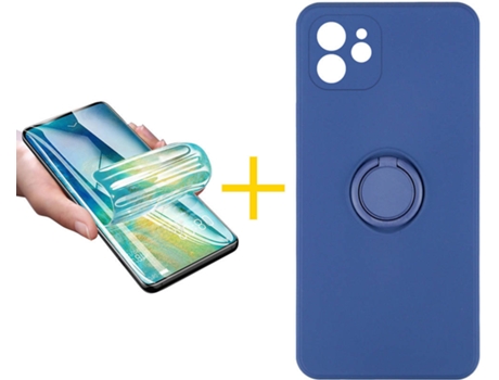Carcasa + Protector de Pantalla para iPhone 12 Mini ACCETEL Azul Oscuro