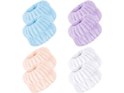 8 Pulseras De Microfibra Para Lavado Facial, Absorbentes Para Spa Y Rutina Diaria.