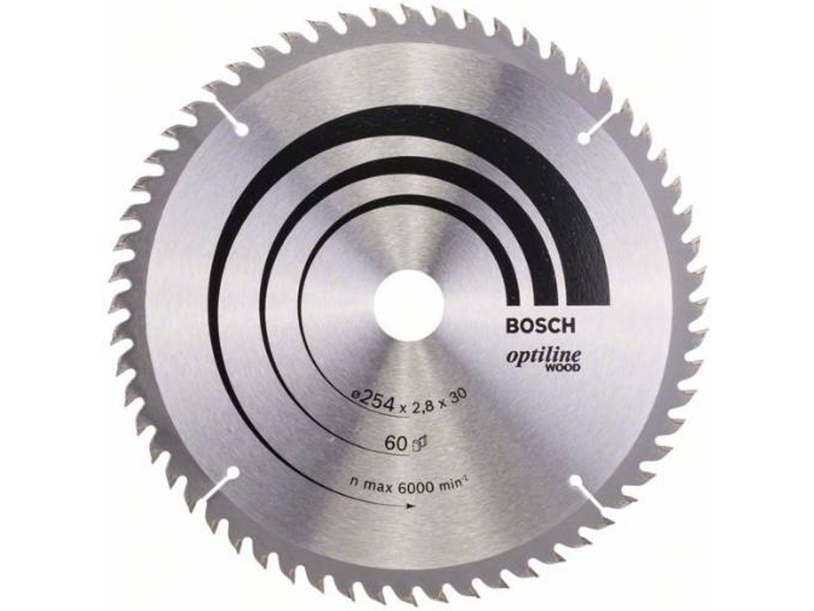 Disco de Sierra Circular BOSCH Optiline Madera 254x30x2.8 mm - 60