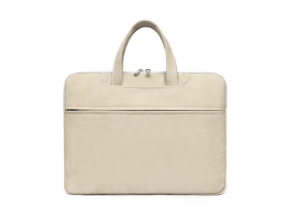 Bolso para portátil de gran capacidad (color crema), con asa mate.