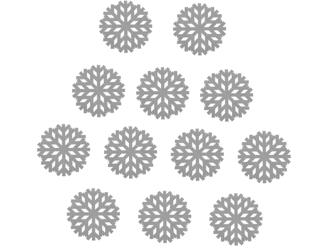 Juego de 12 manteles individuales decorativos con forma de nieve y posavasos aislantes para fiestas navideñas. Gokoco