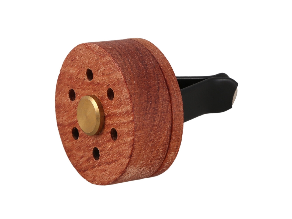 Difusor de aceites esenciales para coche con clip para la rejilla de ventilación, medallón de aromaterapia en madera, acero inoxidable y piedra volcánica.