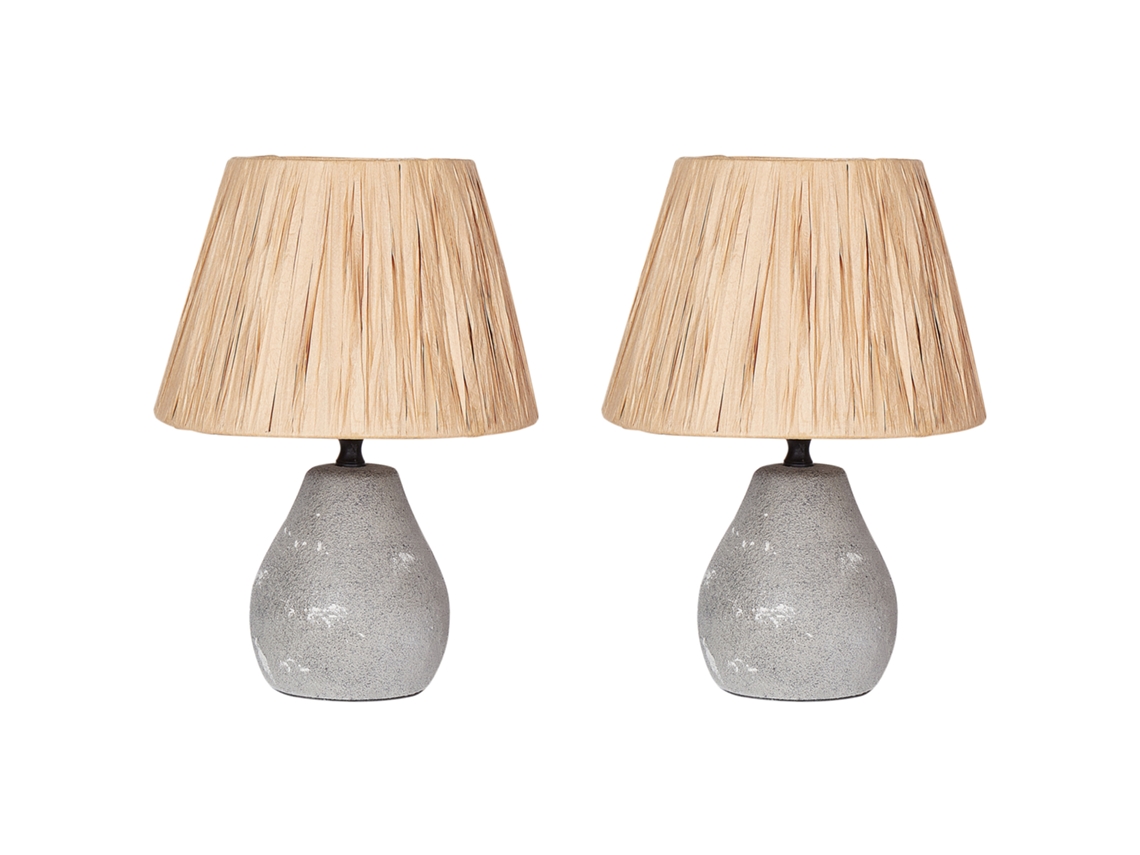 Lámpara de mesa BELIANI Arwadito de Cerámica Natural 14x23x31