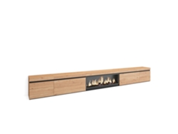 Mueble TV, Televisión, 368x35x45, Chimenea eléctrica XXL, Roble SKRAUT HOME