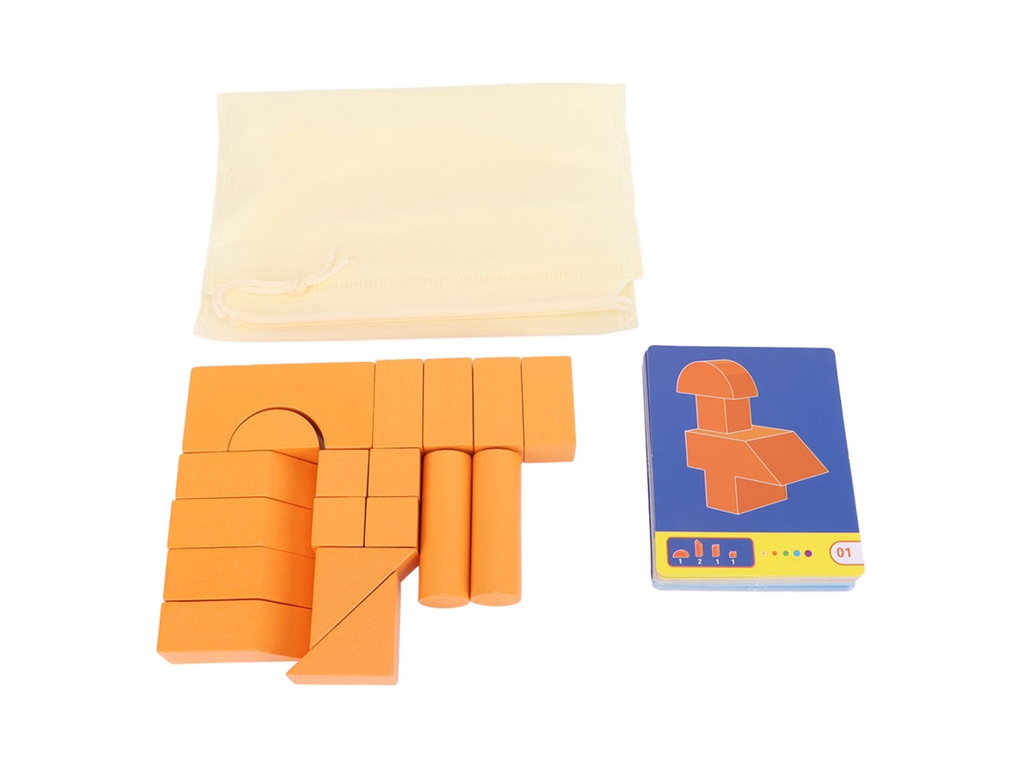 Ats-bloques De Madera Apilables Seguros Para Niños Juguete Educatsivo Interactivo Con Tarjetas De Apilamiento