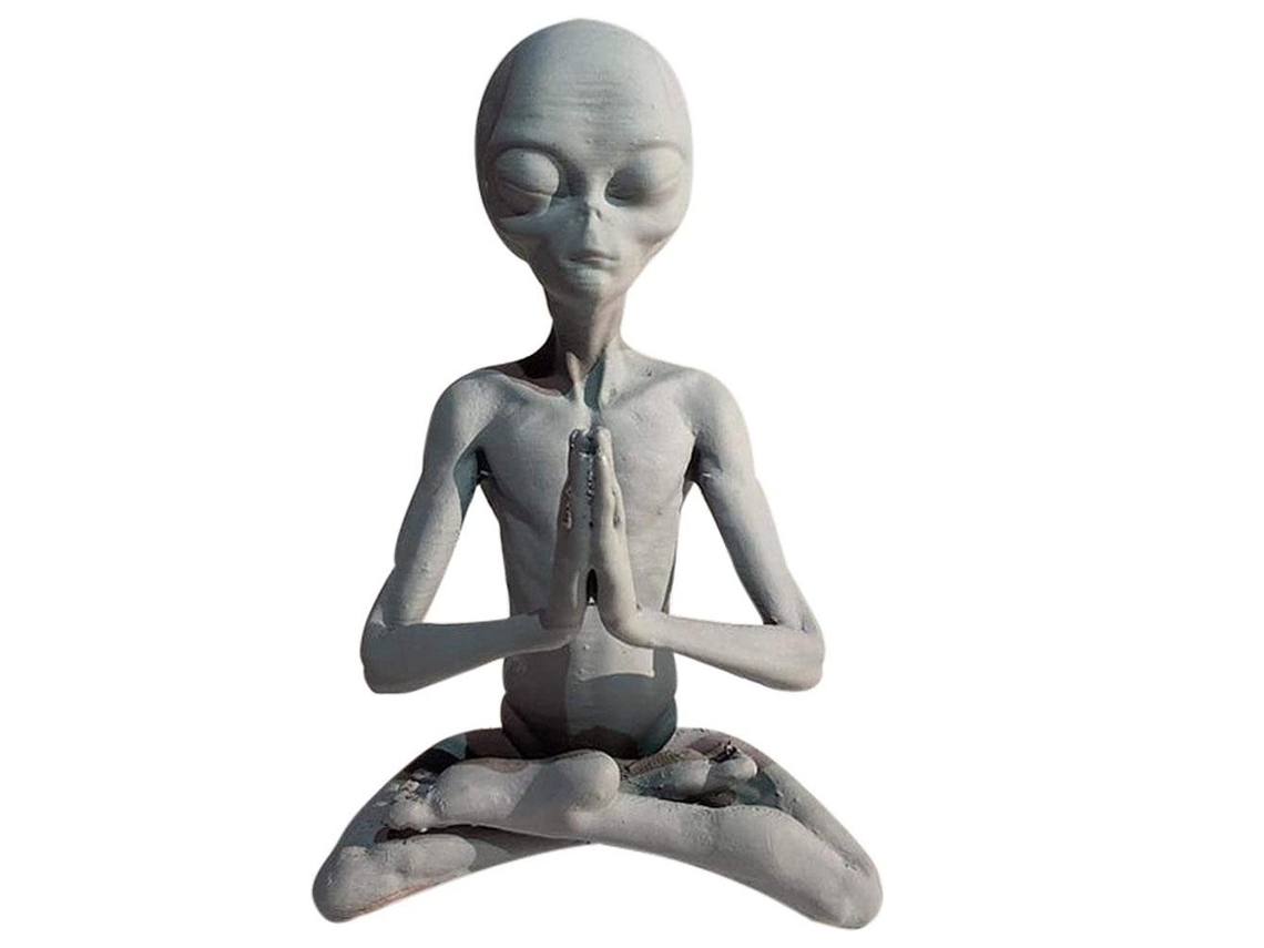 Estatua De Meditación Extraterrestre Para Jardín Y Decoración De Interiores Con Diseño Artístico.