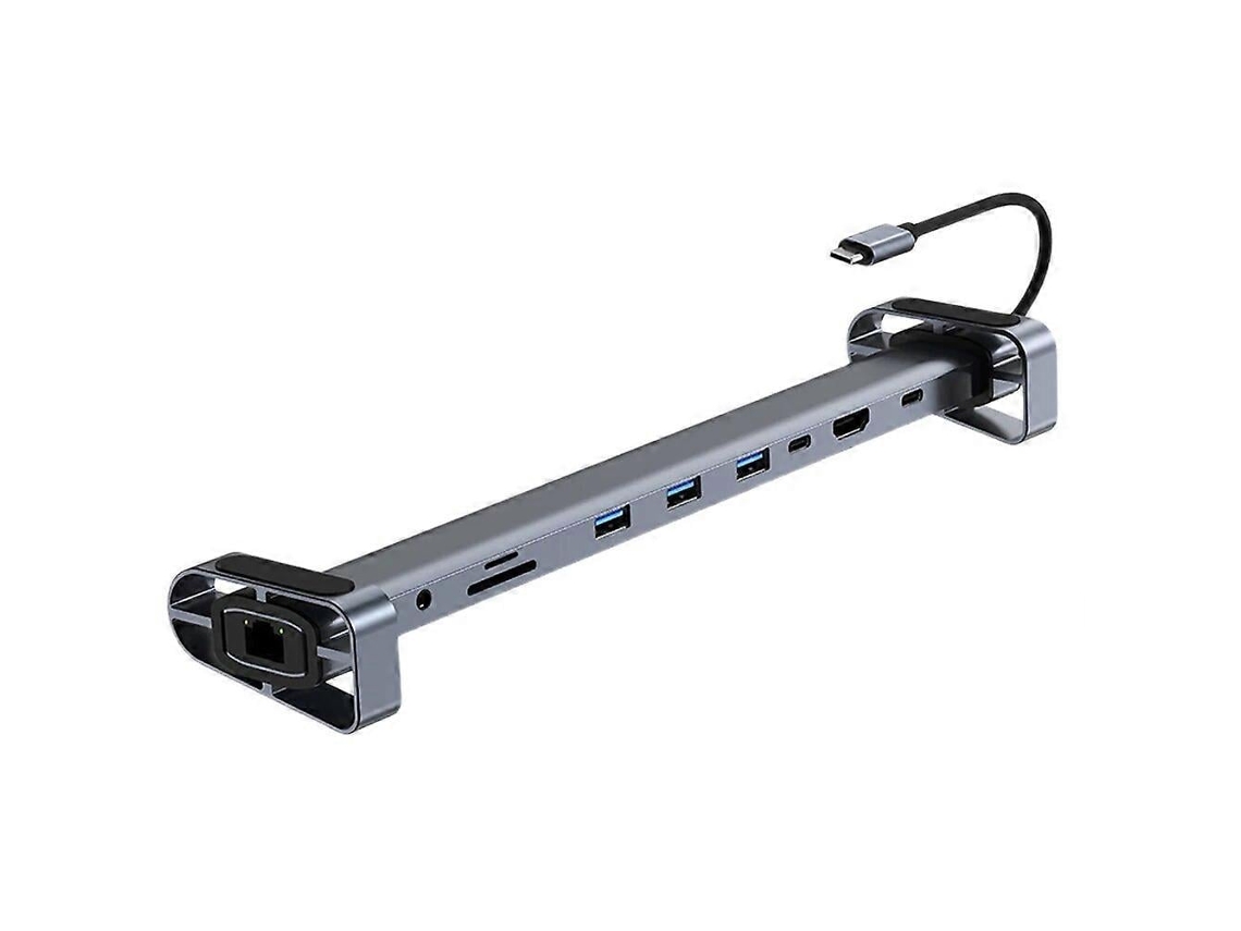 Concentrador USB-C 10 en 1 a HDMI compatible con adaptador RJ45 de 3,5 mm Aux 3.0 para Macbook Huawei Support Chaberlu